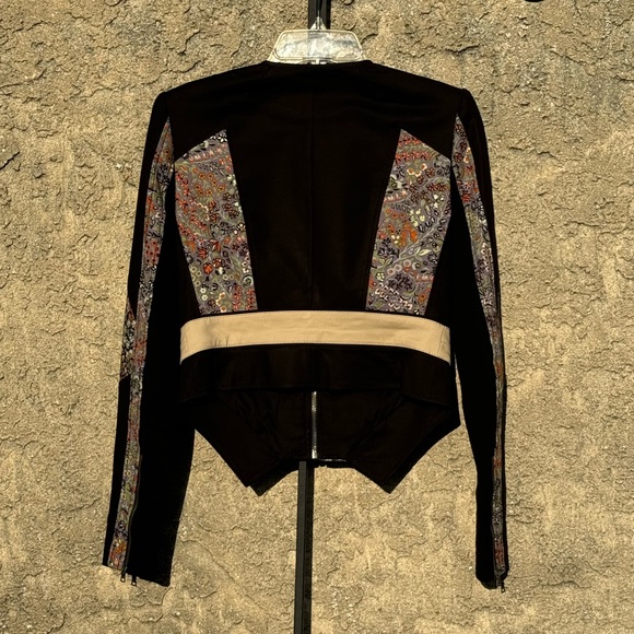 BCBG Max Azria Patchwork Style Moto Jacket Sz Small - Picture 2 of 5
